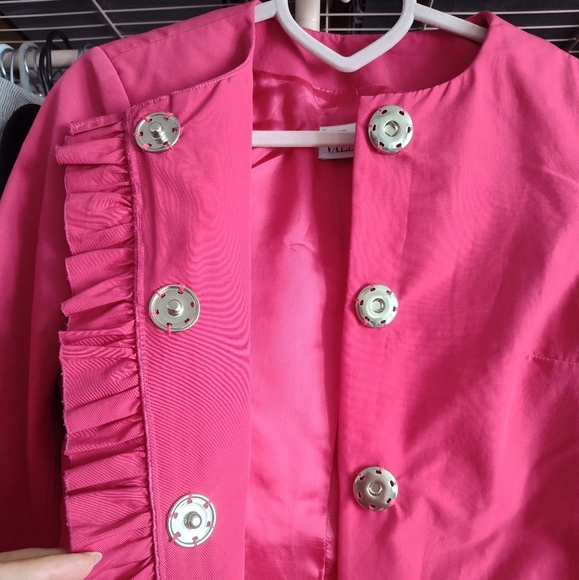 Red Valentino Ruffle Detail Coat in Fuschia Pink💕 $1595 - Picture 9 of 11